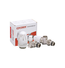Комплект KOER SET-13 - 1/2"x1/2" для підключення радіатора осьовий з термоголовкою ВЗ