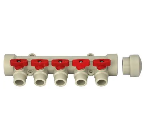 Kalde Колектор PPR D40*20 на 5 виходів RED (10)