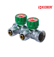 Колектор вентильний KOER KR.1121-2 3/4”x2 WAYS з фітингом