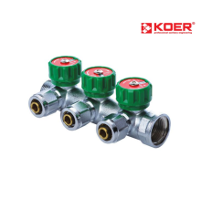 Колектор вентильний KOER KR.1121-3 3/4”x3 WAYS з фітингом