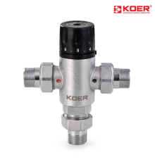 Триходовий змішувальний клапан KOER KR.1258 - 3/4" з накидними гайками