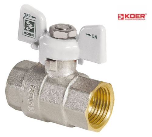 Кран шаровой KOER WHITE KR.217.W - 1" ГГБ