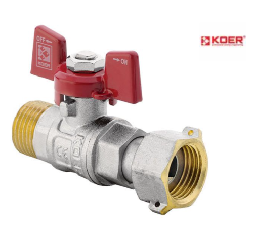Кран шаровой прямой KOER KR.220 - 1/2" ГШБ с накидной гайкой