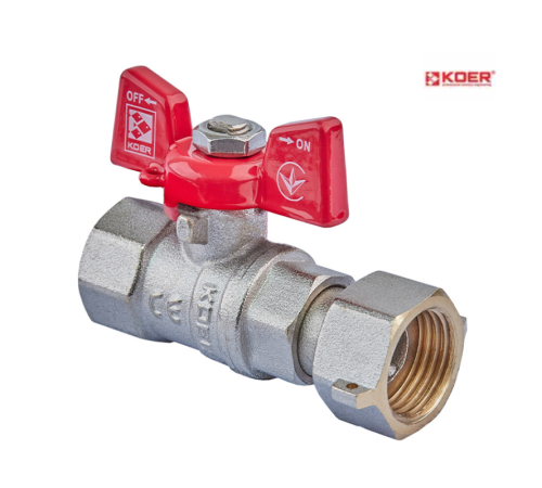 Кран шаровой прямой KOER KR.222 - 1/2" ГГБ с накидной гайкой
