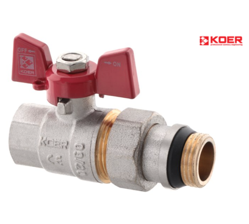 Кран с американкой прямой KOER KR.227-Gi - 3/4" (антипротечка)