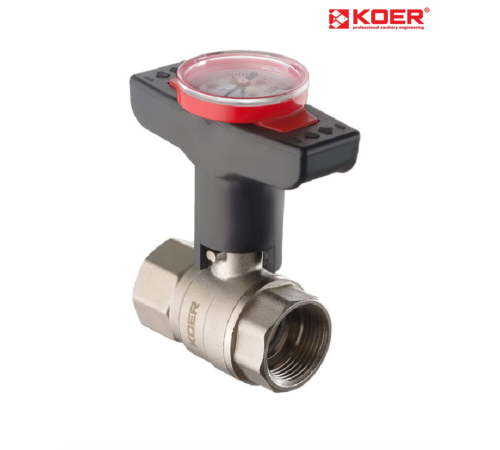 Кран кульовий з пластиковою ручкою та термометром KOER KR.240 - 1"