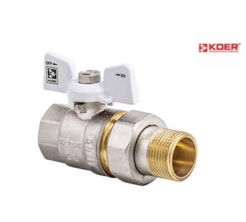 Кран с американкой прямой KOER WHITE KR.227.W - 1/2"