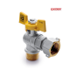 Кран шаровой угловой KOER YELLOW KR.221.G - 3/4" ГШБ ГАЗ с накидной гайкой