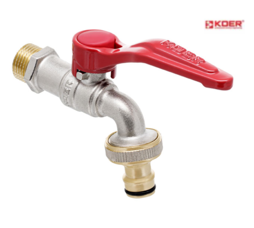 Кран полива KOER KR.247 - 1/2" ( с коннектором для быстрого подкл.)