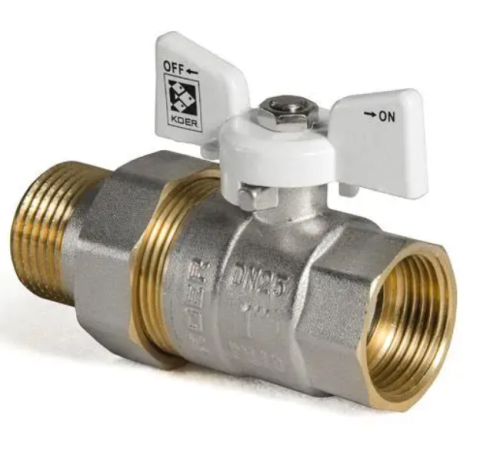 Кран с американкой прямой KOER WHITE KR.227.W-Gi - 1/2" (антипротечка)