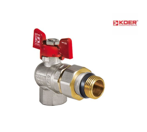 Кран с американкой угловой KOER KR.228-Gi - 1/2" (антипротечка)