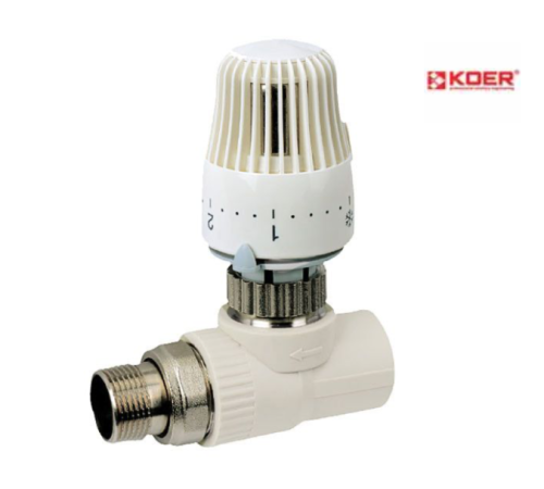 Кран PPR KOER термостатичний з термоголовою прямий D20*1/2 K0155.PRO (KP0198)