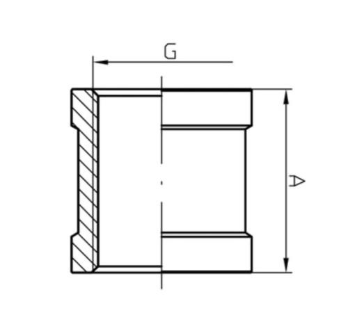 Муфта KOER KF.C08 - 3/4" (нікель)