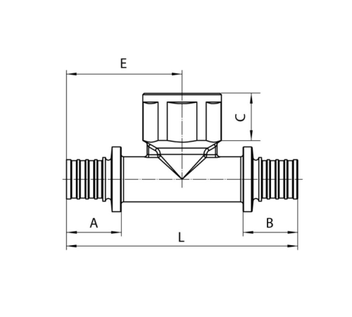 Тройник переходной с внутренней резьбой KOER KA.T20-06F-20 - 20*1/2*20