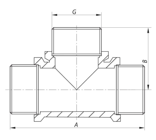 Трійник KOER KF.T06M - 1/2" ЗЗЗ (нікель)
