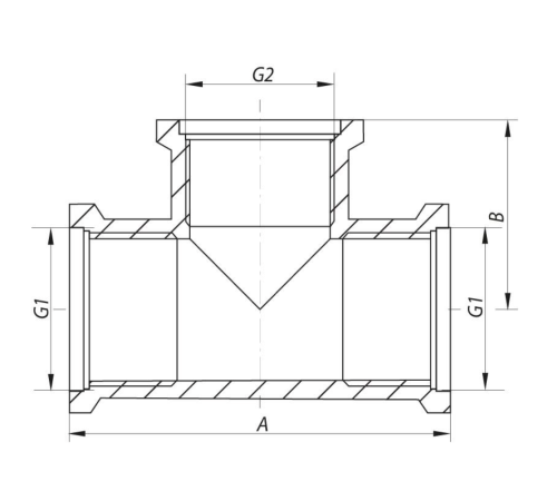 Трійник редукційний KOER KF.T080608F - 3/4*1/2*3/4" ЗЗЗ (нікель)