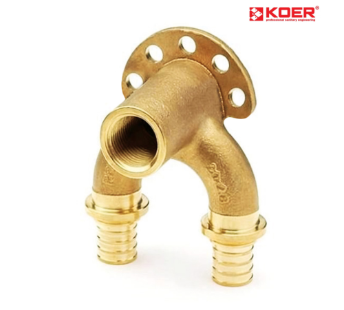 Кут настінний з наскрізним проходом та ВР KOER KA.LW06F-16*1/2"*16 (2.2 мм)
