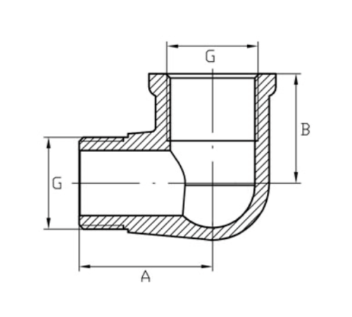 Кут KOER KF.L06M.CHR - 1/2" MM (хром)