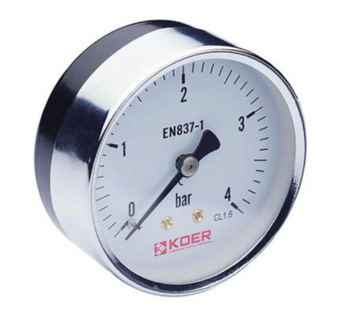 Манометр аксіальний KOER KM.611A D=63 мм (0-4 bar) 1/4''