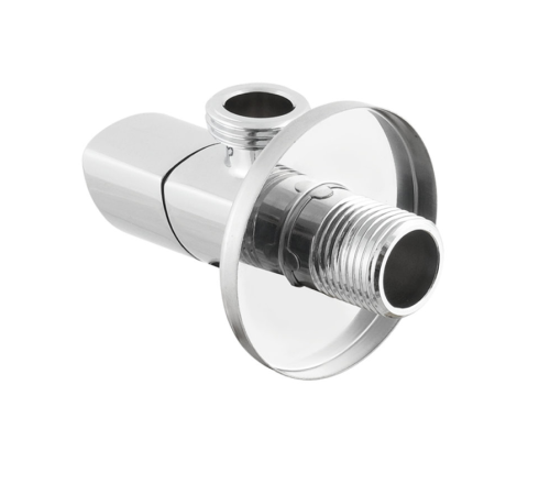 Кран приборный угловой Raftec Relo Silver 1/2"*1/2" VKE80101 ( с керамическим запорным элементом )