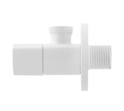 Кран приборный угловой Raftec Relo White 1/2"*1/2" VKW80101 ( с керамическим запорным элементом )