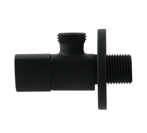 Кран приборный угловой Raftec Relo Black 1/2"*1/2" VKB80101 ( с керамическим запорным элементом )