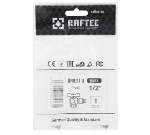 Кран шаровый с американкой Raftec BLACK 1/2" (DRBS1-U) усиленный