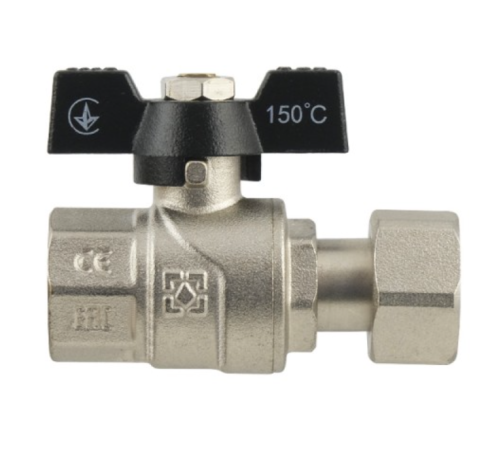 Кран шаровый с накидной гайкой Raftec BLACK 1/2" для воды прямой (PRB-1)