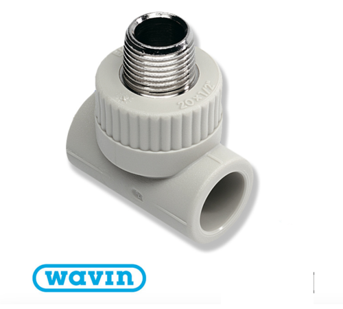 Трійник Wavin Ekoplastik різьба зовнішня D20*1/2 (STKE02020X)