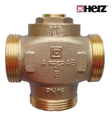 Триходовий змішувальний клапан HERZ Teplomix DN25 1*1/4" 61°C (1776603)