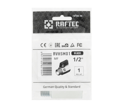 Кран шаровый Raftec BLACK DN10 ВН 1/2" MINI (RVHSM01)