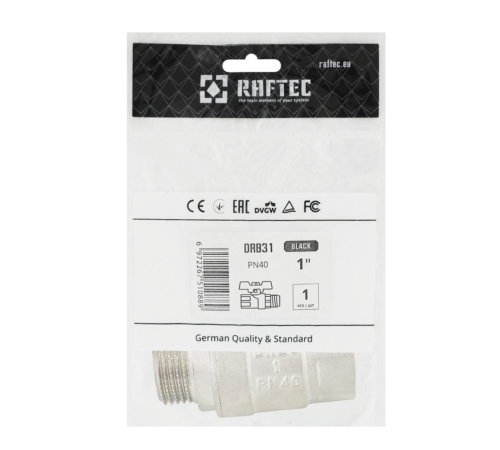 Кран шаровый Raftec BLACK PN40 ВН 1" (DRB31)