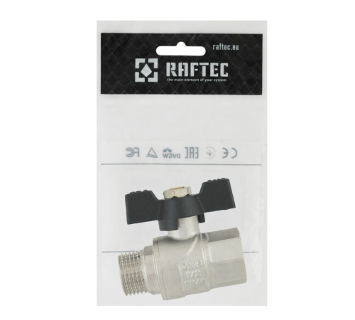 Кран шаровый Raftec BLACK PN40 ВН 1/2" (DRB11)