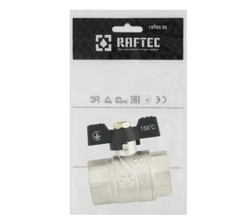 Кран шаровый Raftec BLACK PN40 ВВ 3/4" (DRB2)